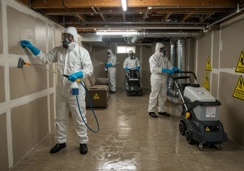 Basement Moisture Removal and Structural Drying process in Manatee County, FL